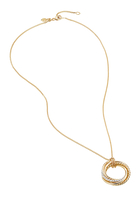 Crossover Pendant Necklace, 18k Yellow Gold & Diamonds